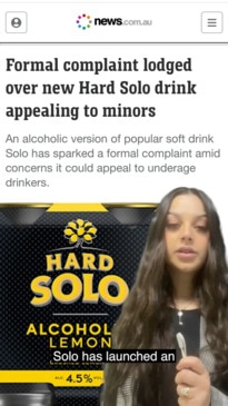 Outrage over new alcoholic soft drink appealing to minors