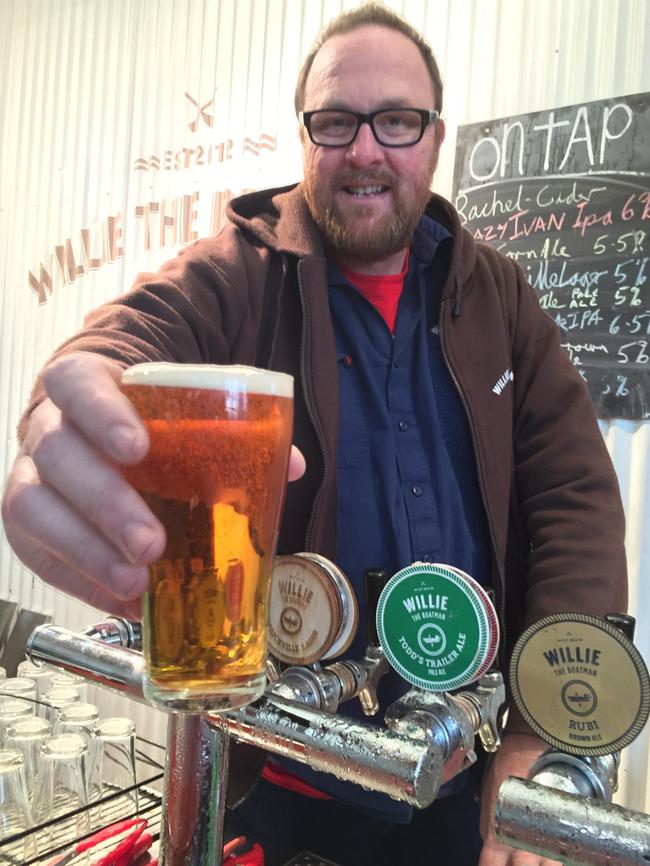 Willie the Boatman’s Pat McInerney with a brew