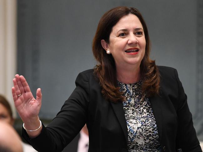 BRISBANE, AUSTRALIA - NewsWire Photos - MAY 26, 2021. Queensland Premier Annastacia Palaszczuk speaks during Question Time at Parliament House.Picture: NCA NewsWire / Dan Peled