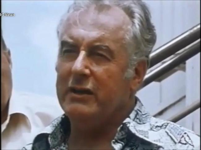 Former Prime Minister Gough Whitlam speaks in Darwin