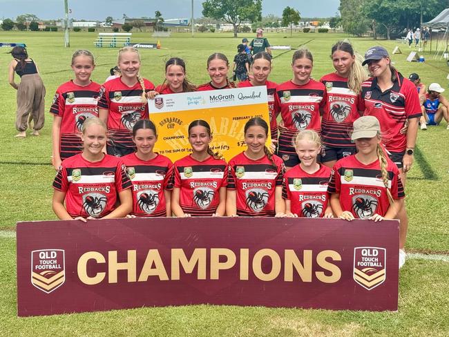 Rockhampton's under-14 girls Red team that took out their division at the 2025 Bundaberg Cup.