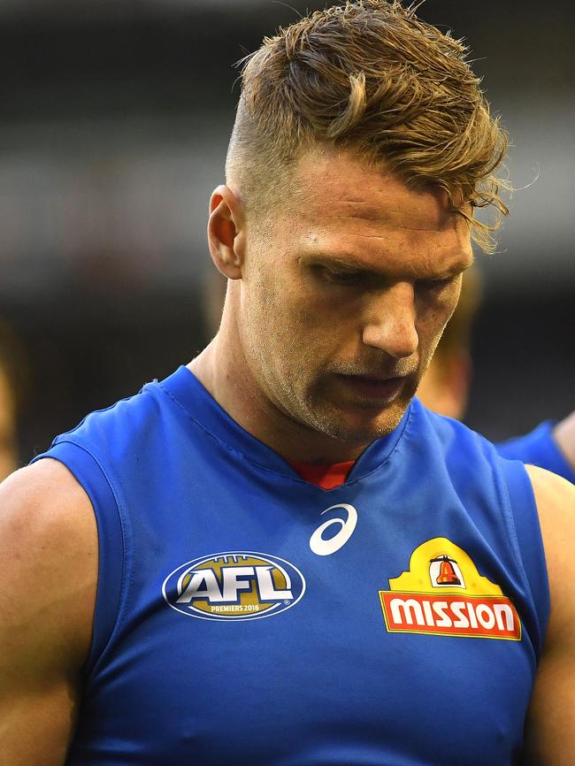 Jake Stringer’s career with the Bulldogs is over. Picture: AAP