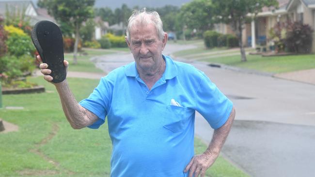 George Church used his thongs to fight off a wallaby when he went to check his mail at Carlyle Gardens. Picture: Evan Morgan