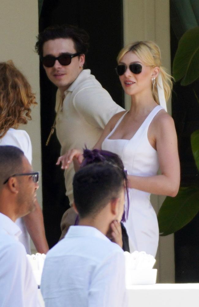 Newlyweds Brooklyn and Nicola Peltz at brunch the day after their Palm Beach wedding. Picture: RM/SplashNews.com/Media Mode