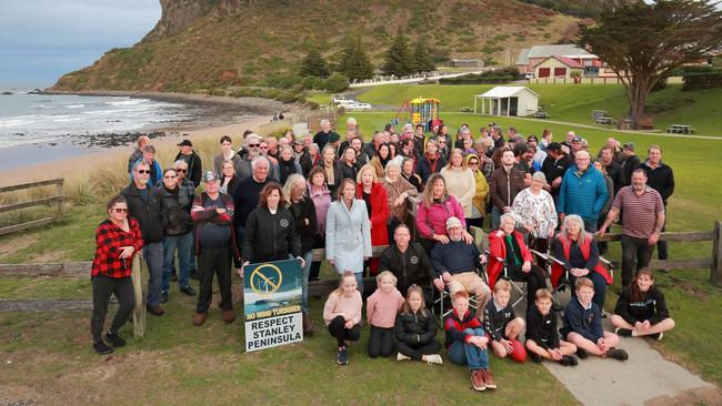 Stanley residents protest against proposed wind farm.