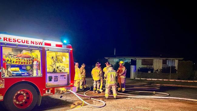 A Narromine house caught on fire on Monday morning. Photo: Fire and Rescue NSW Station 401 Narromine