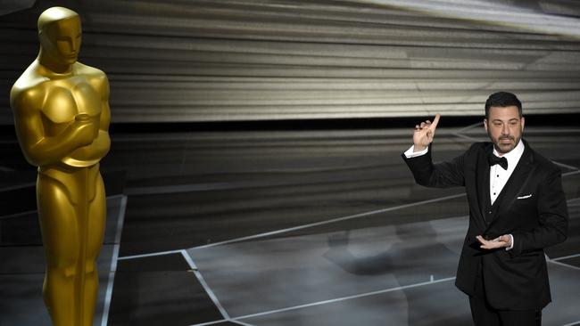 Host Jimmy Kimmel at the Oscars opening. Picture: AP