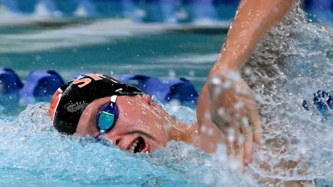 Kai Taylor competes in the men's 200m freestyle swimming at the Australian World Championship Trials (Photo by William WEST / AFP)