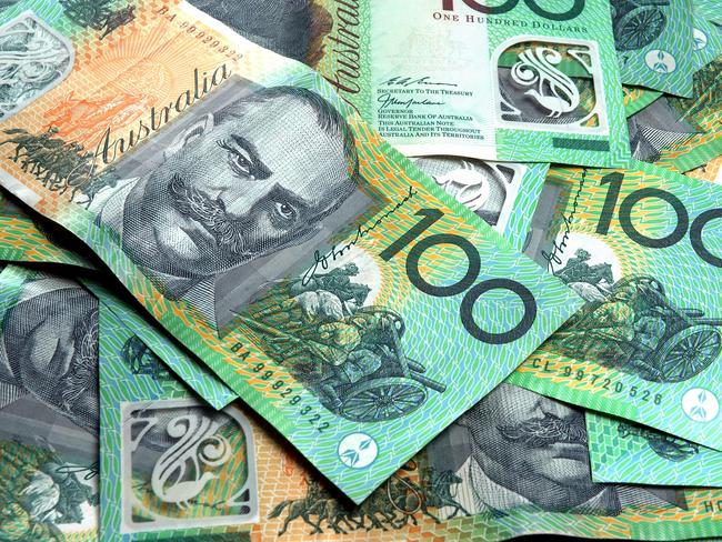 Lots of Australian 100 dollar notes. Australian money cash generic