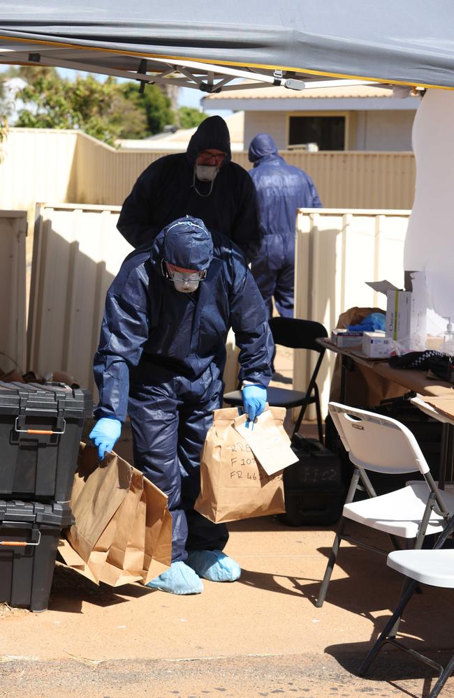 Police forensics at the house where Cleo was found. Picture: Colin Murty