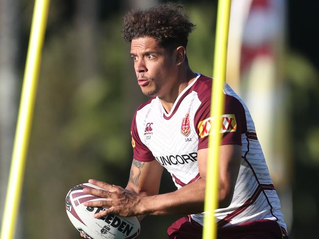 Dan Gagai during a Queensland State of Origin side during an opposed session at Sanctuary Cove. Pic Peter Wallis