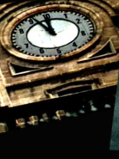 An ABC TV screen grab of the Adelaide Town Hall clock, showing how it would look once metric time began.