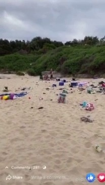 Yarra Bay Beach trashed