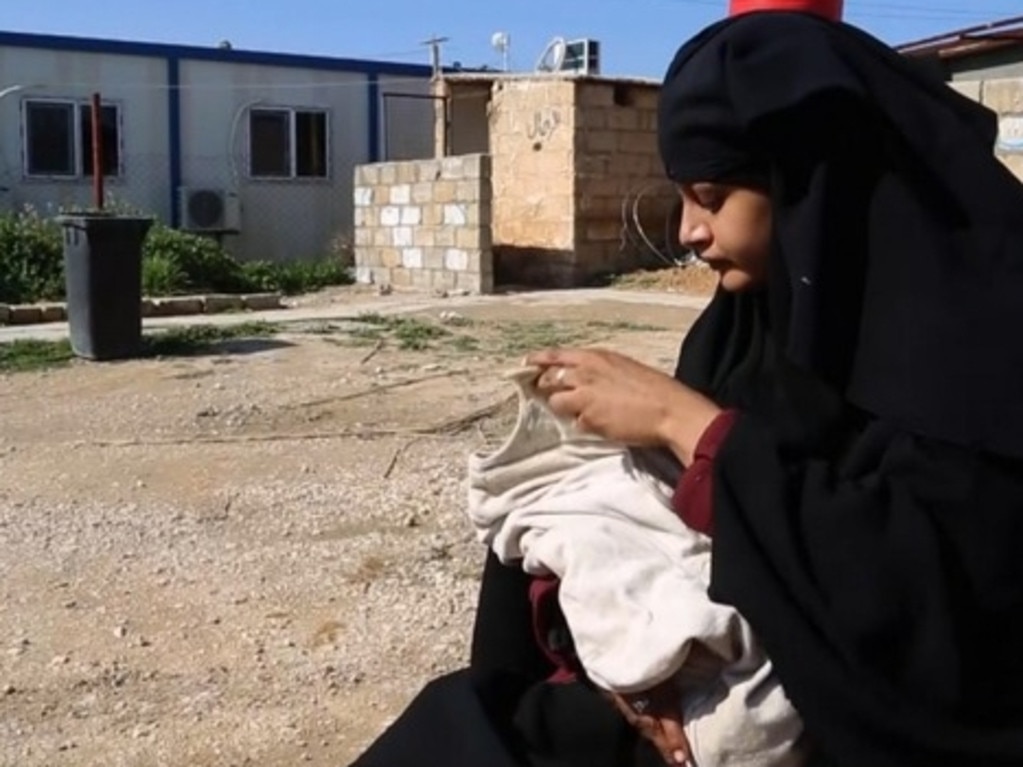 Another of the girls, Shamima Begum with her baby boy in the al-Hawl refugee camp in Syria.