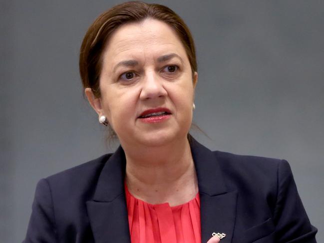 Annastacia Palaszczuk, Qld Premier, speaks during question time at Qld Parliament, Brisbane City, Tuesday 26th October 2021 - Photo Steve Pohlner