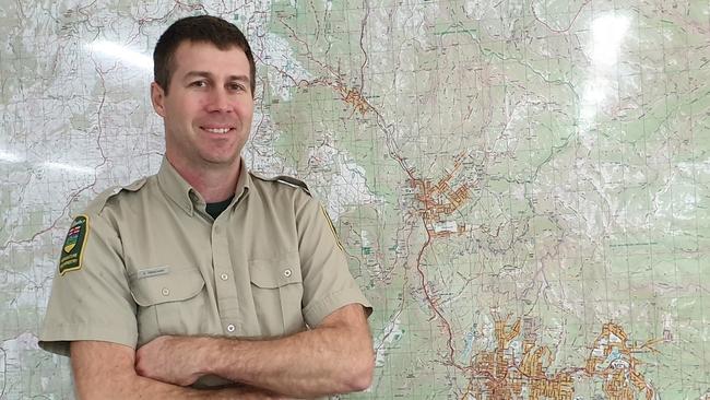 Canadian wildfire expert Ed Trenchard is in Australia lending his expertise to the RFS Blue Mountains District backburning operations. Picture: Isabell Petrinic