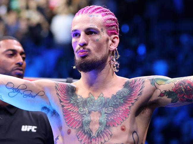 Sean O’Malley defends his bantamweight title at UFC 299 this weekend. Picture: Paul Rutherford/Getty Images