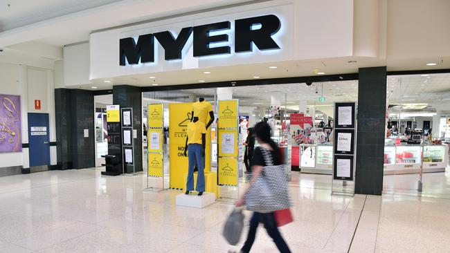 The Myer retail store at Centro Roselands in Sydney. Pic: AAP