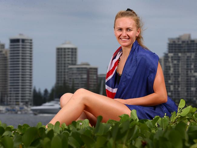 Swimmer Ariarne Titmus, 17, is set for the Commonwealth Games on the Gold Coast. Picture: ADAM HEAD