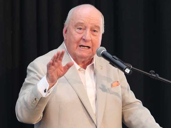 Alan Jones speaks at the lunch. Picture: Glenn Hampson.