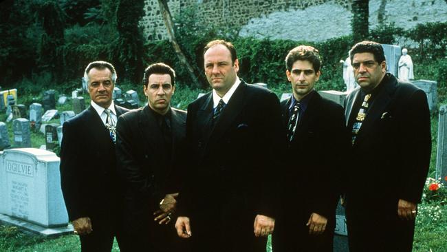 The cast of The Sopranos, Tony Sirico with Steven Zandt, James Gandolfini, Michael Imperioli and Vincent Pastore.