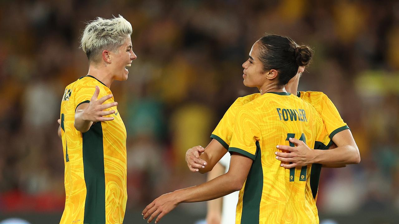 Michelle Heyman (left) had a dream first half for the Tillies. (Photo by Robert Cianflone/Getty Images)