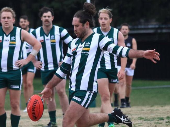 Ian Taylor kicked three goals in the win. Picture: Davis Harrigan