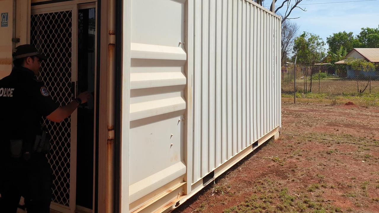 Milingimbi station is one of 11 converted shipping containers used as a remote police station set up in 2007 during the Federal NT Intervention. Photo: NT Police Association