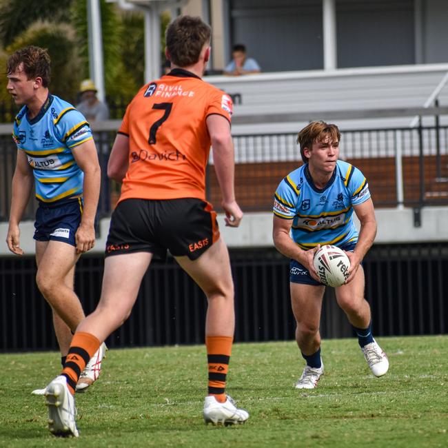 Norths dummy half Fynn Dalton in round 1 of the Meninga Cup season. Picture: Max Ellis.