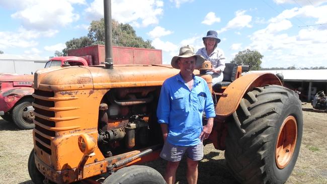 UNDER THE HAMMER: Helping Laurel Cornford get everything ready for Saturday’s clearing sale was son-in-law Trent Twidale, pictured here with a Fiat 80R tractor.