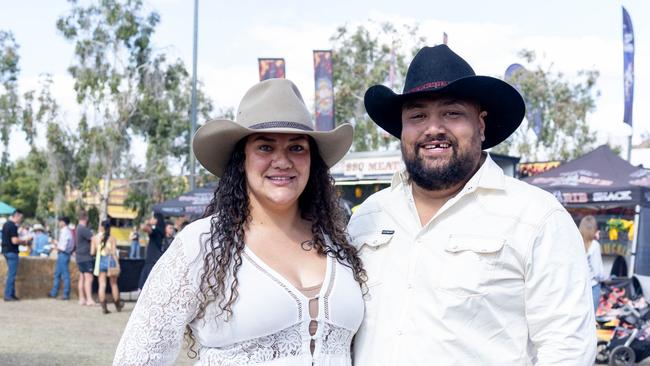 Mount Isa Rodeo 2024 - Maddison and Joel Turaga at the Mount Isa Rodeo. Picture by Luke Marsden. - Photo Supplied