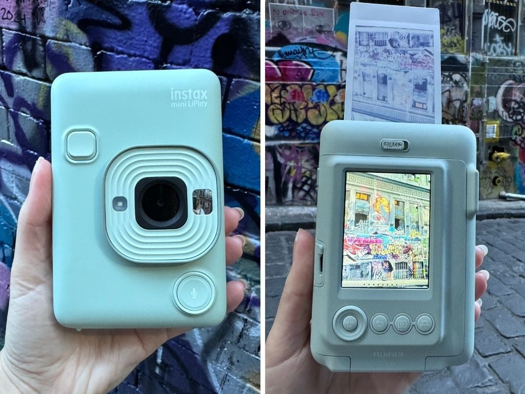 We try the Fujifilm Instax Mini Liplay Hybrid Instant Camera – Matcha Green.