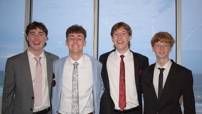 Seb, Tallon, Rhys and Spencer at the Caloundra City Private School formal 2024.