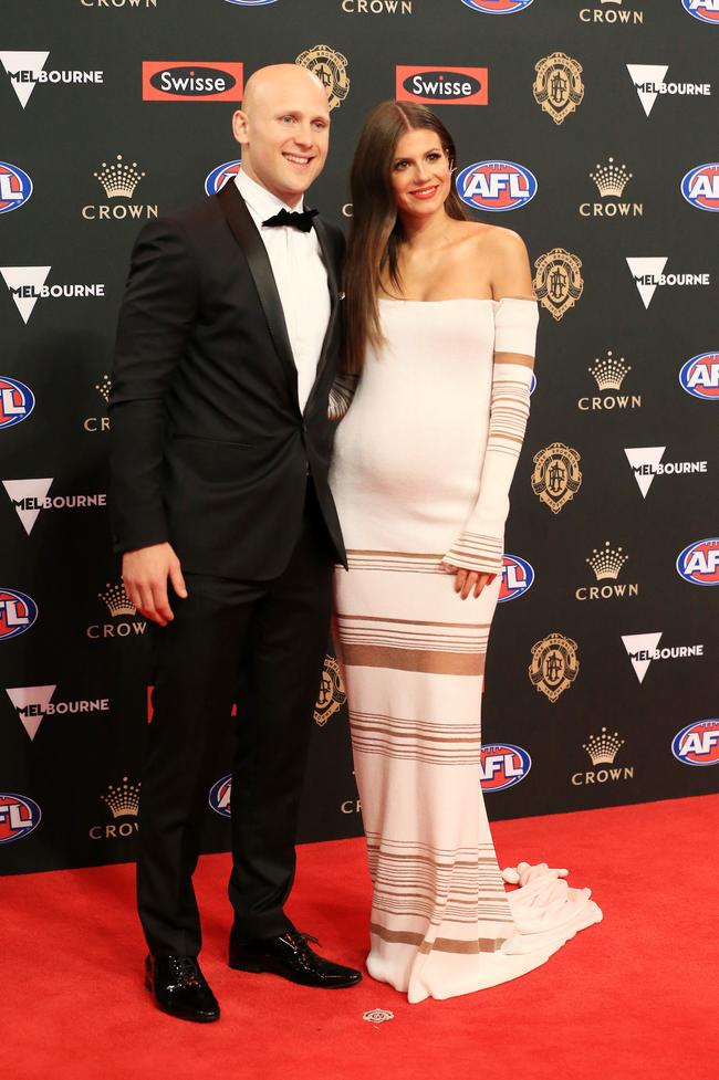 Geelong star Gary Ablett, and wife Jordan. Picture: Mark Stewart