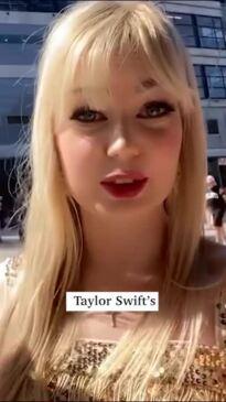 Taylor Swift lookalike turns heads in Melbourne