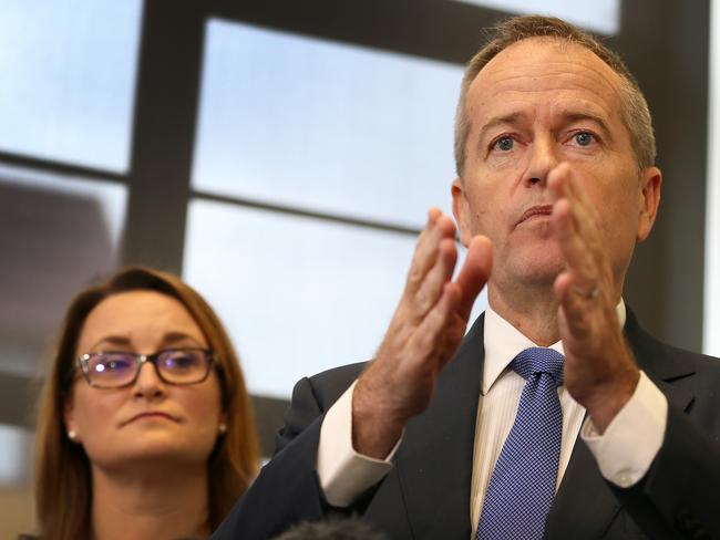 Labor Leader Bill Shorten and Braddon candidate Justine Keay in Burnie to announce funding for the Coastal Pathway to link Latrobe to Wynyard. PICTURE CHRIS KIDD