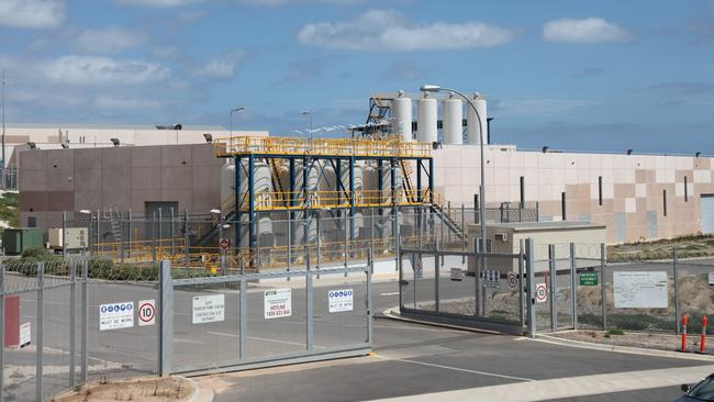 The entrance to the Adelaide desalination plant at Port Stanvac.