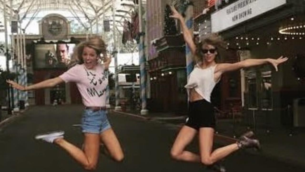 Blake Lively and Taylor Swift at Movie World on the Gold Coast. Picture: Supplied