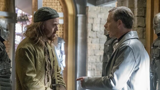 Aussies Tim Minchin as Friar Tuck and Ben Mendelsohn in a scene from Robin Hood.