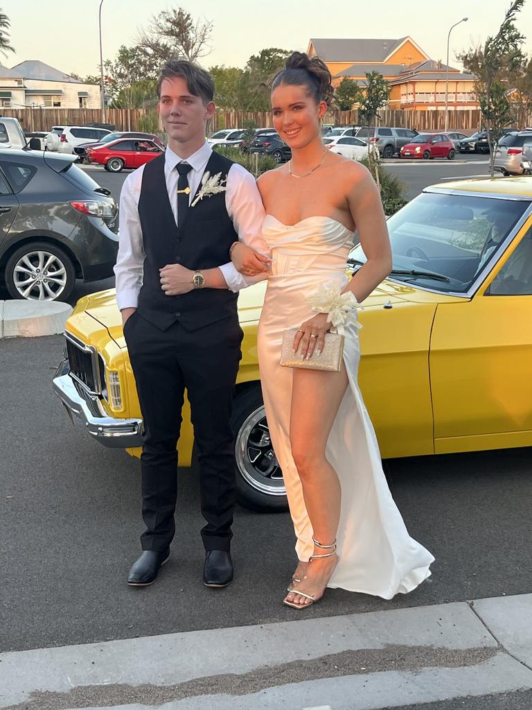Coen Hawcroft and Jacquie Grant at the Aldridge State High School formal.