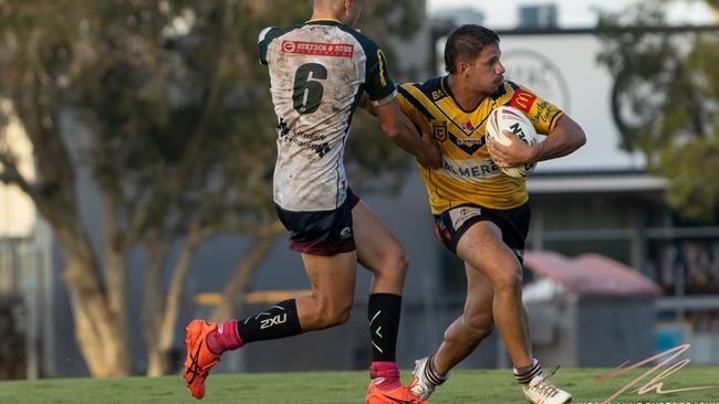 Sunshine Coast Falcons Mal Meninga Cup player Tyrell Hopkins in action. Picture: Nicola Anne Photography