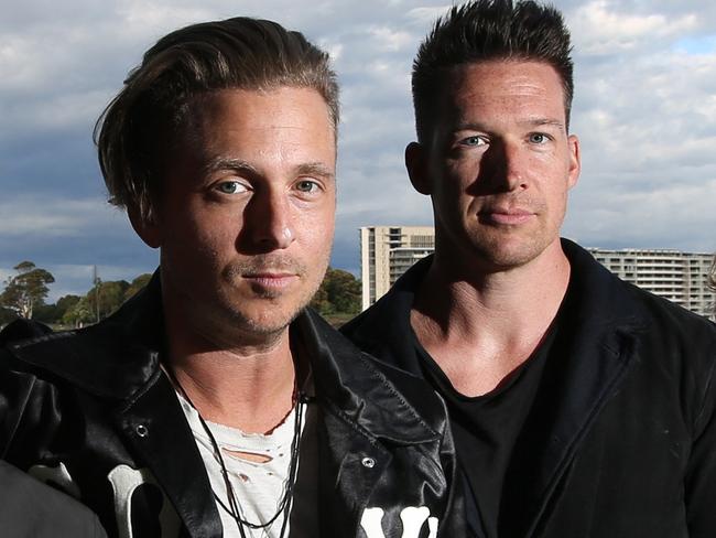 American band OneRepublic at The Rocks. Eddie Fisher, Ryan Tedder, Zach Filkins, Drew Brown, Brent Kutzle. Photo: Bob Barker.