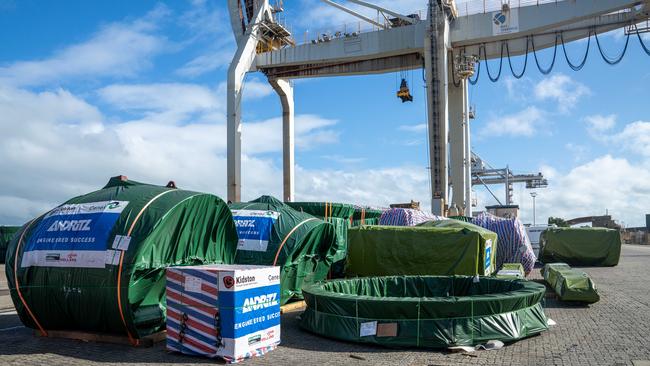 The first delivery of parts for Genex Power’s Kidston project arrived in Townsville this week Photo: Cameron Laird
