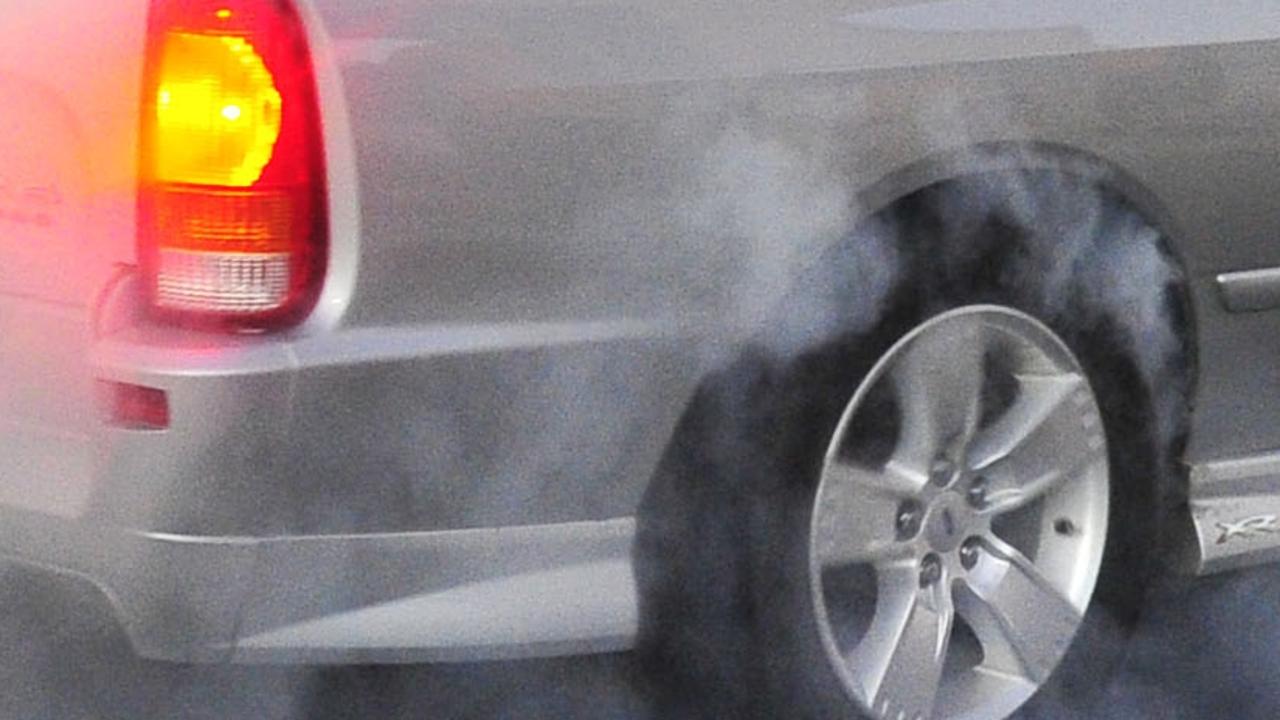 A man has lost his Commodore vehicle after doing a burnout in a service station.