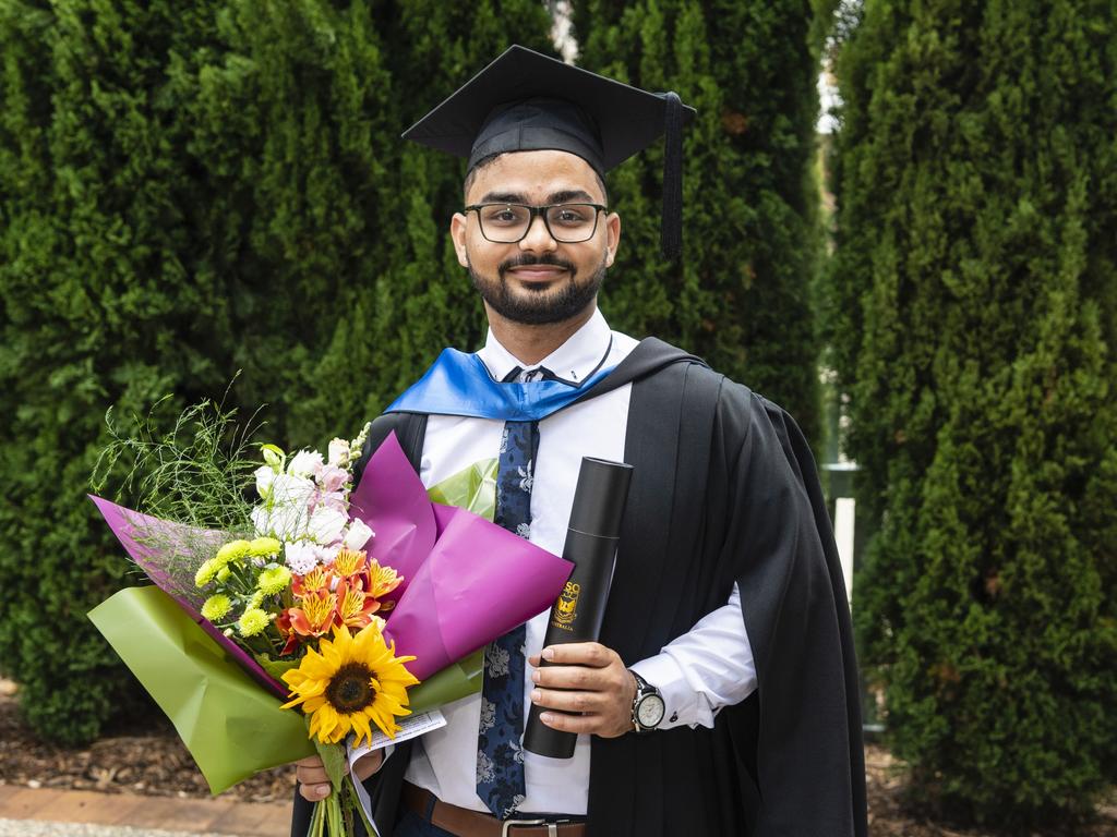 Bachelor of Nursing graduate Harsh at the UniSQ graduation ceremony at Empire Theatres, Tuesday, December 13, 2022. Picture: Kevin Farmer