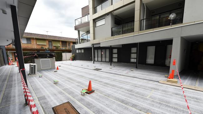 The courtyard had to be completely redone as it was not properly waterproofed. Picture: Nicki Connolly/news.com.au