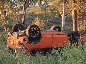 A teenager was flown to hospital and a woman killed in crash in Booubyjan on Saturday.