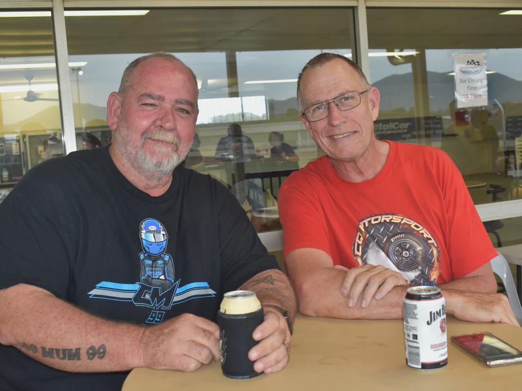 <p>Dean Bramham and Pat Maloney at the McCosker Rocky Speedway&rsquo;s Modified Sedans Cattle Cup at the Rockhampton Showgrounds on February 24, 2024.</p>