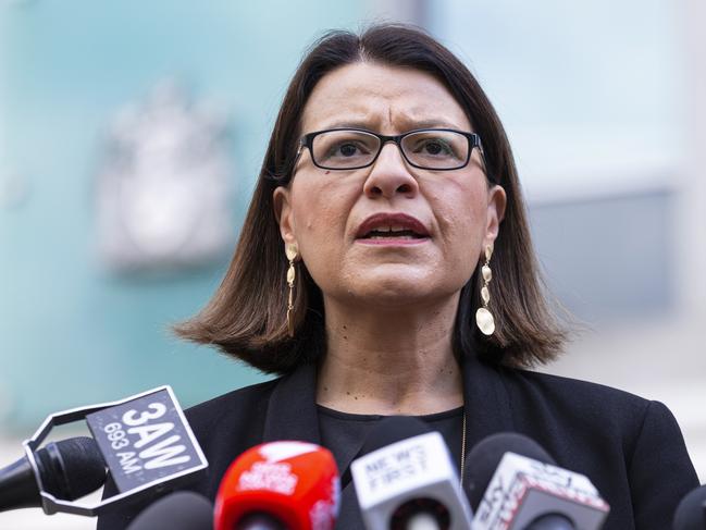 Victorian Health Minister Jenny Mikakos speaks to media in Melbourne, Monday, August 5, 2019. Kerry Robertson has become the first person in Victoria to end her life under the state's new voluntary assisted dying laws. (AAP Image/Daniel Pockett) NO ARCHIVING