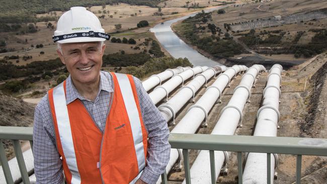 Malcolm Turnbull at Tumut No 3 power station: ‘The historic agreement will generate more reliable energy, cheaper electricity, better infrastructure and more jobs’. Picture: Andrew Taylor